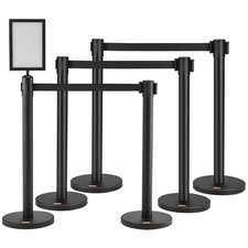 VEVOR Crowd Control Stanchions, 6-Pack Classic connector, Black picture