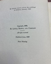 1929 Antique Novel “All Quiet on the Western Front” Remarque, 1st Printing picture