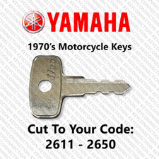 1970's Yamaha Motorcycle Replacement Key Cut to Your Code 2611 - 2650 picture