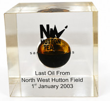 Rare 2003 North Sea Last Oil Paperweight - North West Hutton (BP / Amoco) picture