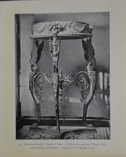 Antique Ancient Rome Pompeii Sacrifice Tripod Isis Wall Art Print 1910 picture