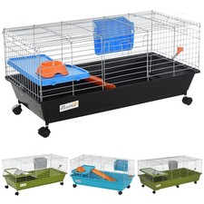 PawHut Small Animal Cage Chinchilla Guinea Pig Hutch Pet House w/ Platform picture