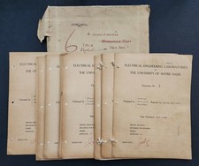 1920 antique JAMES H HUXFORD ny UNIVERSITY NOTRE DAME lot ENGINEERING LAB REPORT picture