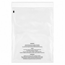 18x24 Clear Poly Bags 1.5 Mil Permanent Seal Suffocation Warning 100-1000 Pcs picture