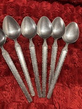 Vintage Lot Of 6 Riviera Cordova Soup Spoons Midnight Lace Stainless Steel Japan picture