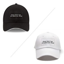 100pcs Customized TPU Patches Sticker with 100PCS White Blank Caps Black Hats picture