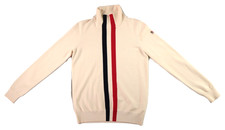 MONCLER S M Ivory Maglione Tricot Ciclista Striped Turtleneck Pullover Sweater picture