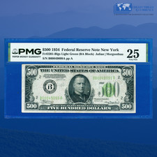 Fr.2201-B 1934 $500 Federal Reserve Note New York, Lime GS, PMG VF 25 #49099 picture