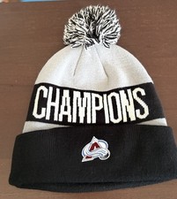 Fanatics Colorado Avanlanche 2022 Stanley Cup Champions Cuffed Knit Pom Beanie picture
