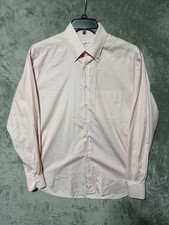 ANDREA FINAMORE NAPOLI Pink WHITE STRIPE COTTON MADE IN ITALY 16.5 X 34 picture