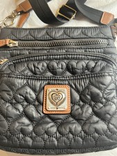 Brighton Kallista Heart To Heart Messenger Bag Black w Brown Accents Crossbody picture