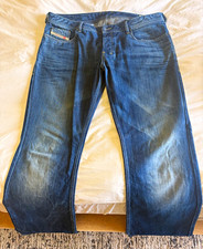 Diesel Industry Men’s Bootcut Jeans Regular Fit Blue Medium Wash Logo 36 picture