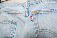 Levi's 500 Series 505 Light Wash Straight Distressed 5-Pocket Denim Jeans picture