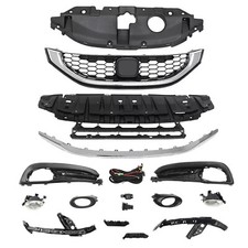 14PC For Civic Sedan 2013-2015 Bumper Grille Mesh Fog Light HeadLamp Bracket Kit picture
