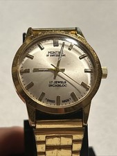 VINTAGE MONTINE OF SWITZERLAND MEN'S 17 JEWEL MANUAL WIND WATCH picture