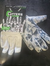 Cutters Game Day Elite Receiver Gloves Football Adult Small/medium White NEW picture