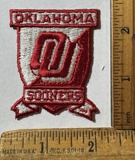 Vintage 1970s Oklahoma Sooners OU Iron On Patch Logo NCAA College Football picture
