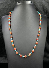 Vintage Unique Design Natural Carnelian And Turquoise Handmade Beaded Necklace picture