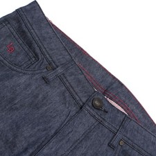 Luciano Barbera NWT 5 Pocket Jean Cut Pants Size 50 (34 US) Blue Linen / Cotton picture
