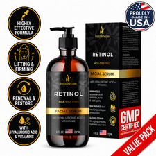 Retinol Face Serum for Skin Renewal and Hydration Vitamins & Hyaluronic Acid 8oz picture