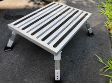 Camco Folding Aluminum Step Stool, Adjustable Height for RV and Trailers, Silver picture
