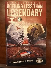 Texas Longhorns  Football 2026 Vs Texas State 9/5/26 program Manning picture