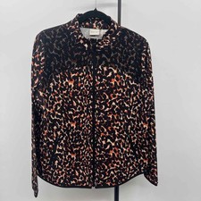 Chico's Womens Black Spotted Full-Zip Jacket Size M with Zip Pockets picture