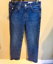 AG Adriano Goldschmied Women's Saige High Rise Straight Stretch Jeans Blue 27 picture