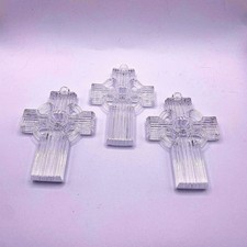 Vintage Waterford Marquis Crystal Cross Christmas Ornaments Set of 3 picture