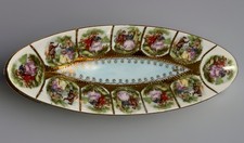 Vintage Royal Vienna Style Relish Dish Arnart Fragonard Courting Couple 10