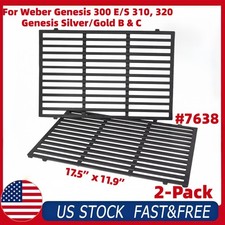 7638 Grill Grates for Weber Spirit 300 E310 E320 Genesis Silver/Gold B/C 2-Pack picture