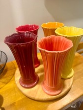 Fiesta Bud Vase Lot of 5 Scarlet Cinnabar Persimmon Sunflower Tangerine picture