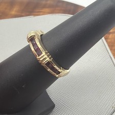 Effy BH Vintage Channel Set Ruby & 14k Yellow Gold Ring Size 7 picture