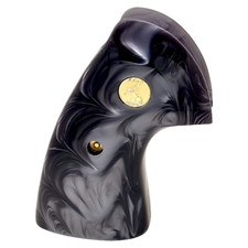 Luxury Colt Python / Anaconda Black Pearl Grips – 24K Gold Emblem USA Ship picture