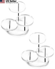 QWORK 2 Pack 3 Tier Clear Round Acrylic Display Riser Stand Jewelry Figurine Set picture