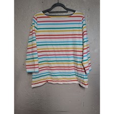 Talbots Authentic Rainbow Stripe Cotton Top XL 100% Cotton picture