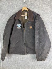 Vintage Carhartt Detroit Jacket Mens 3XL Tall Blanket Lined Tan Black 90s J97 picture