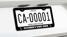 October's Very Own OVO License Plate Frame - Black PREMIUM Powder Coated Metal picture