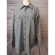 Rockmount Ranch Wear Western Shirt USA Vintage Striped Pearl Snap Mens XL 60s picture