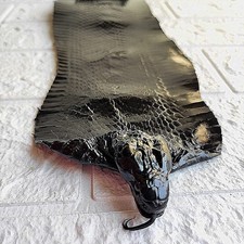 Genuine Black Cobra Snakeskin Leather Hide with Head  55x4.7