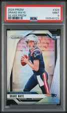 DRAKE MAYE 2024 PANINI PRIZM #329 SILVER PRIZM RC ROOKIE PATRIOTS PSA 9 MINT picture