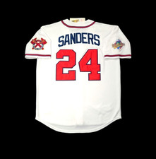 Deion Sanders Atlanta Braves 1992 Men's Home White WS Baseball Jersey (S-3XL) picture
