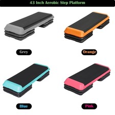 4 Color 43'' Exercise Aerobic Step Platform Adjustable Workout Stepper w/4 Riser picture