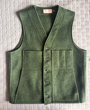 Vintage Filson Mackinaw Wool Vest Mens Forest Green 100% Virgin Wool  picture