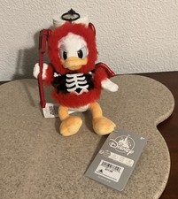 DISNEY PARKS DONALD DUCK DEVIL HALLOWEEN PLUSH BAG CHARM KEYCHAIN ~ NEW WITH TAG picture