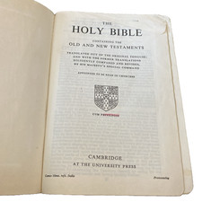 Vintage Cambridge Cameo KJV Holy Bible 16mo India Paper Pronouncing Reference picture