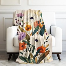 Rustic Boho Earth Tone Floral Blanket picture