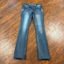 Express Jeans Womens 2 Boot Cut Low Rise Stretch Denim Barely Stella 26x32 picture