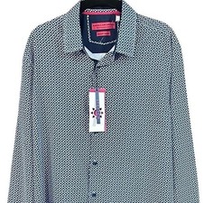 NWT MSRP $169 American Breed Men's Large Button Up Blue & White Contemporary picture