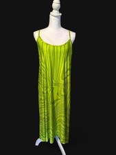 NWT Beyond Yoga Neon Lime Green Marble Swirl Midi Dress Size L Y2K picture